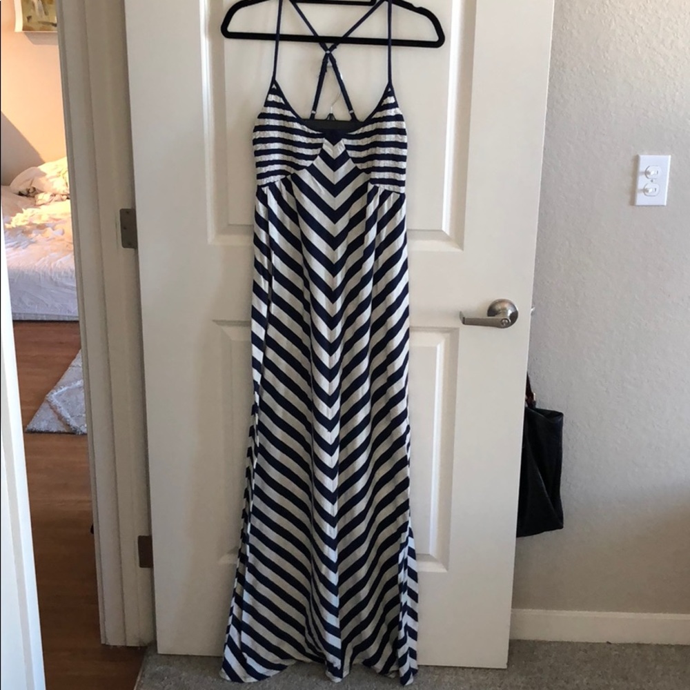Strappy striped maxi dress - size S